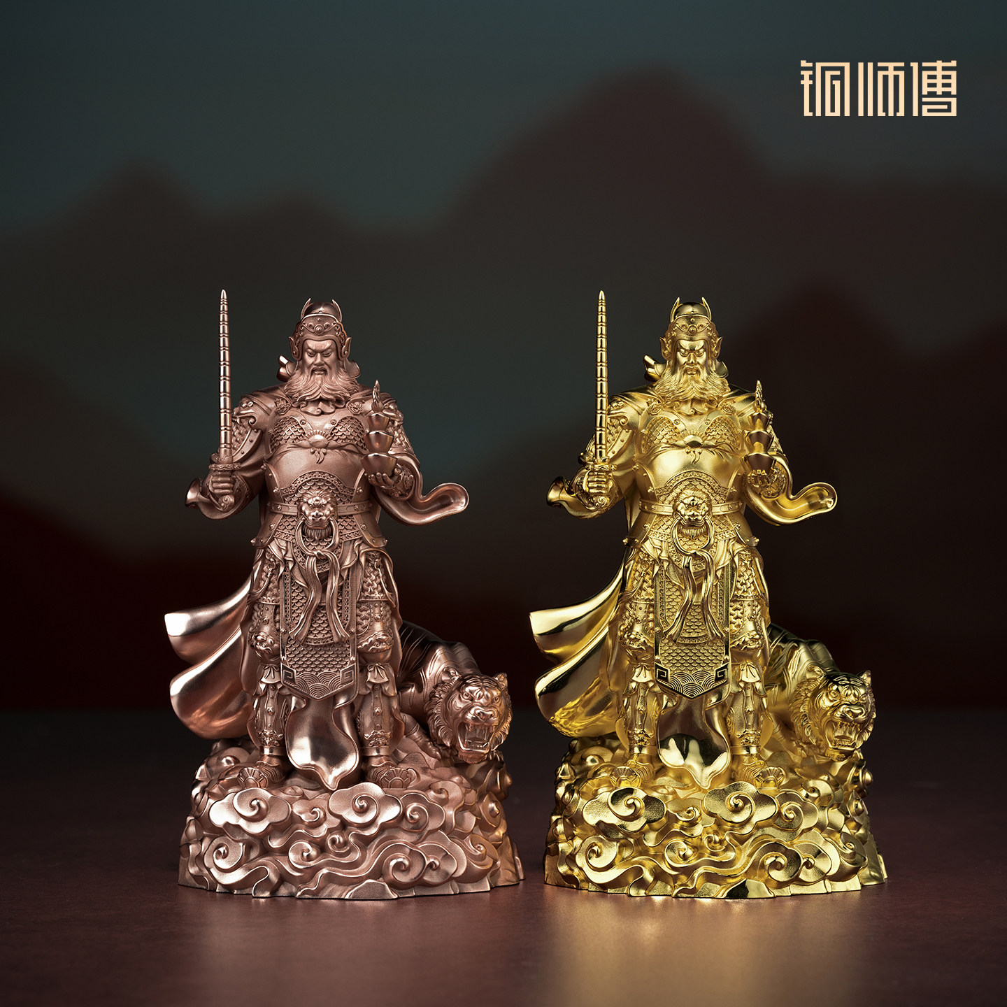铜师傅 见微系列《玄坛神威》武财神赵公明佛像紫铜工艺品摆件