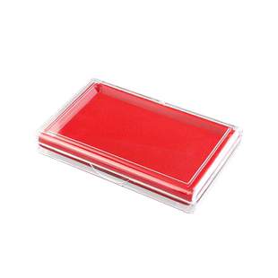 晨光印台红色快干印泥盒大号油性红印章专用油印红手指硬泥盖章印泥大橡皮章海绵芯的印尼速干长方形办公用品