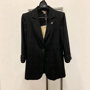 特价 通勤外套百搭休闲断码 TICW033 女黑色小西装 天轩商场同款
