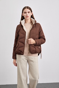 天轩商场同款2023女冬新款羽绒服时尚通勤短款保暖白鹅绒THDY207