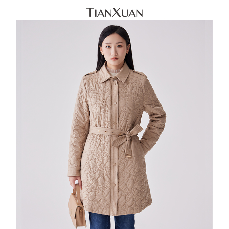 天轩冬季夹棉外套中长款棉服