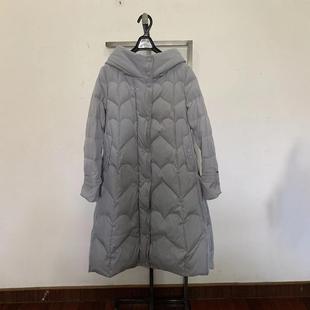 天轩商场同款 连帽简约百搭保暖THDY254 2024冬白鹅绒羽绒服中长款