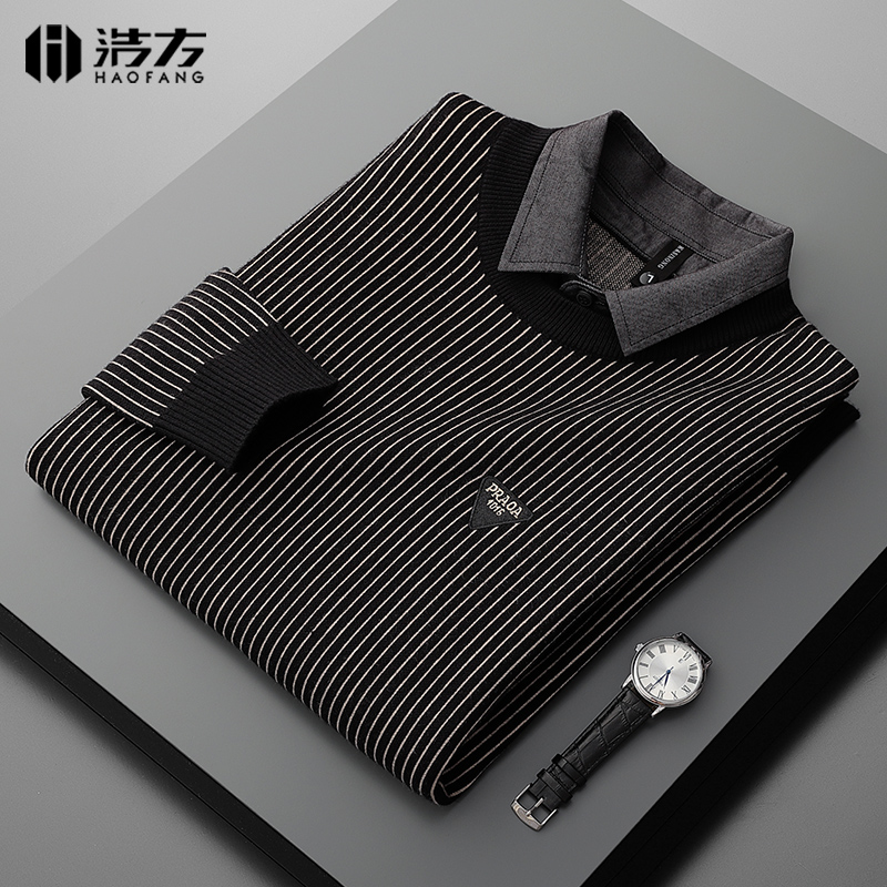 清仓秋冬毛衣男士修身套头针织假两件毛线衣衬衫领外套男上衣秋衣