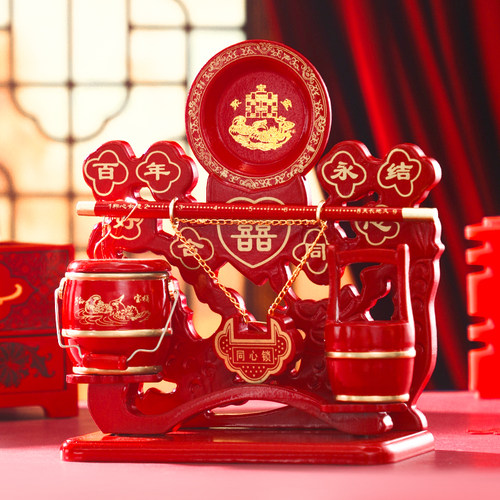 结婚陪嫁用品大全喜庆摆件子孙桶