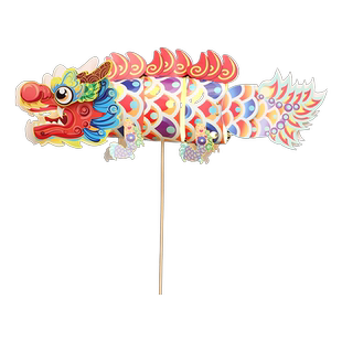 2026年新款龙头灯笼儿童马年 diy手工制作材料包手提发光新年装饰