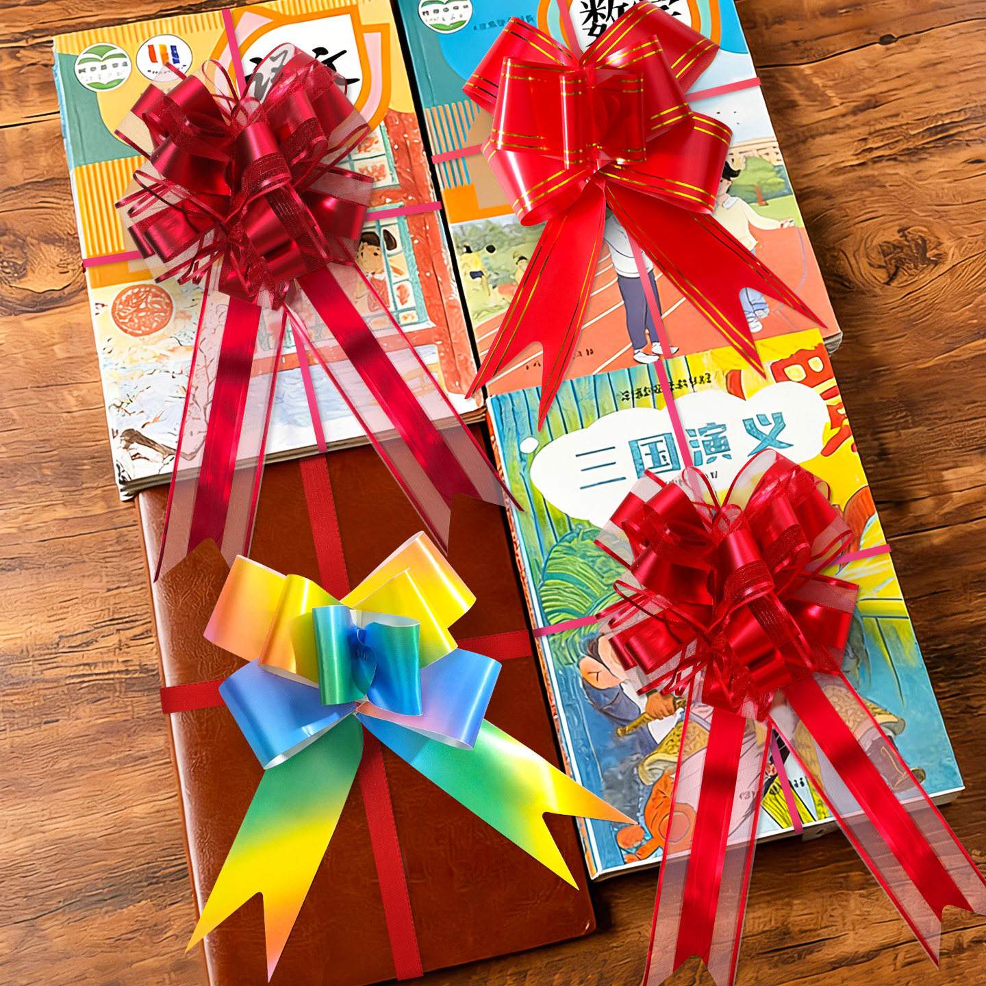 开学季绑书拉花彩带蝴蝶结小学校班级教室氛围仪式感场景布置装饰