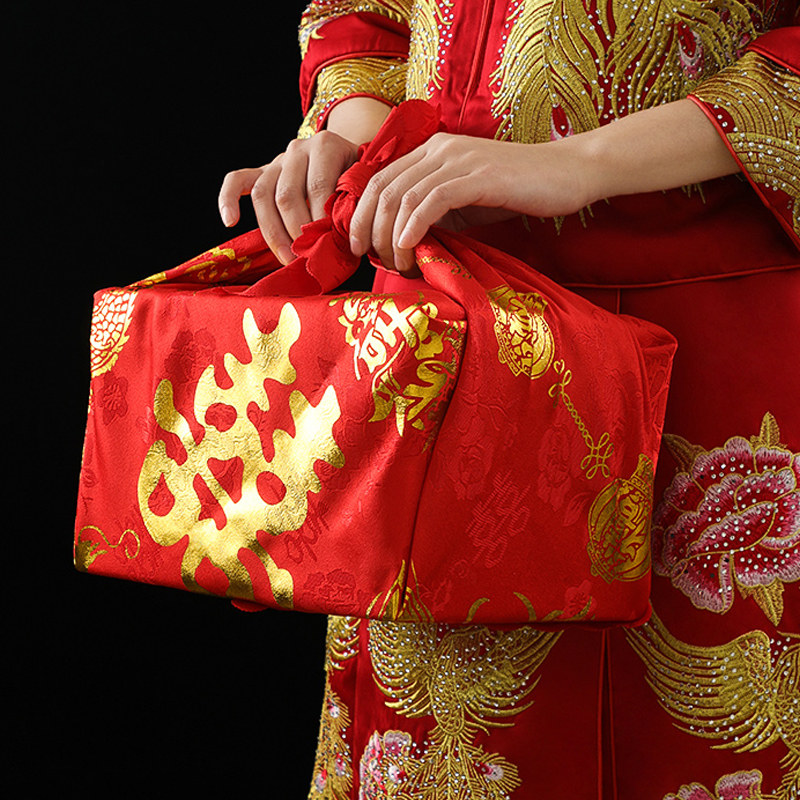 速发方 陪嫁物品婚庆大全结婚用品红色包裹大号娘家包袱皮喜盆红