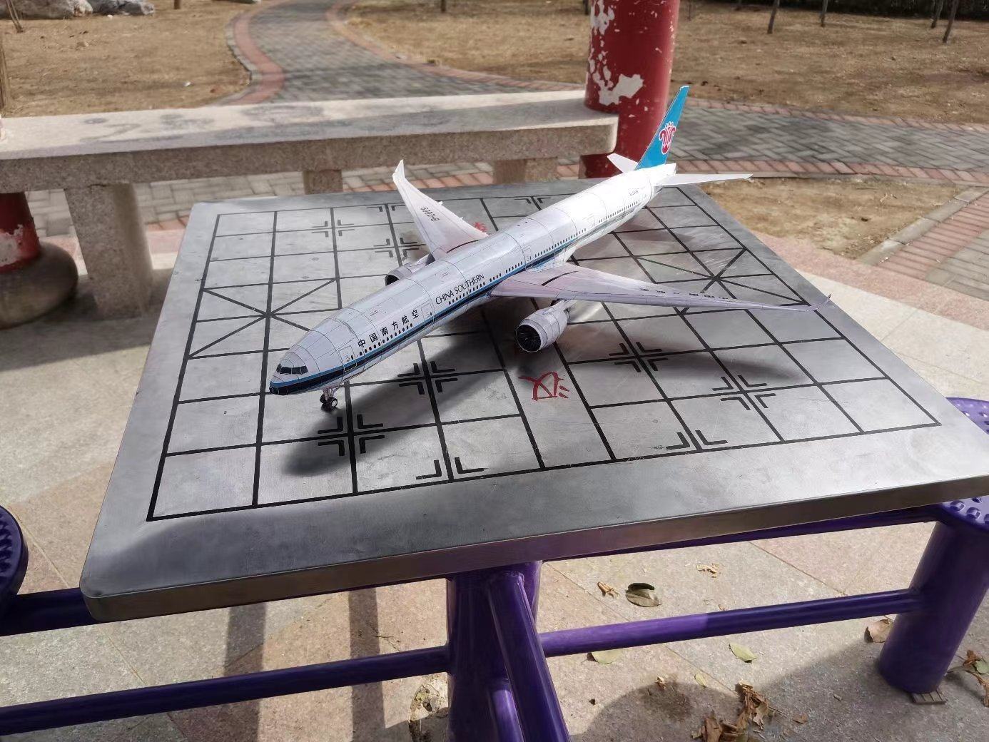 1:120纸模型波音777hc中国南方国际韩荷兰英航空民客飞机diy手工