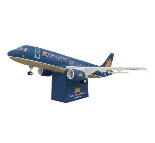 DIY手工拼装立体纸模型越南航空A320民航 飞机航空3D折纸