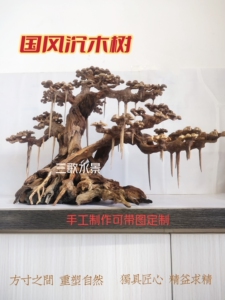 鱼缸造景树巴西沉木免煮成品莫斯树迎客松杜鹃根草缸定制一木成景