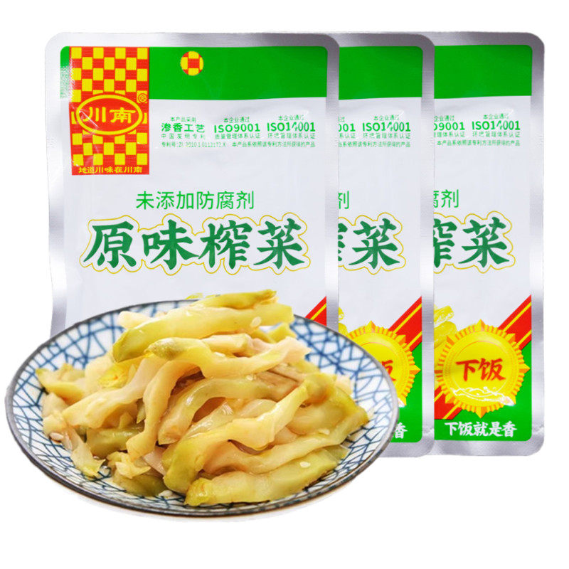 川南原味榨菜63g开袋即食眉山泡菜下饭拌面小菜清淡榨菜四川小菜 - 实物图