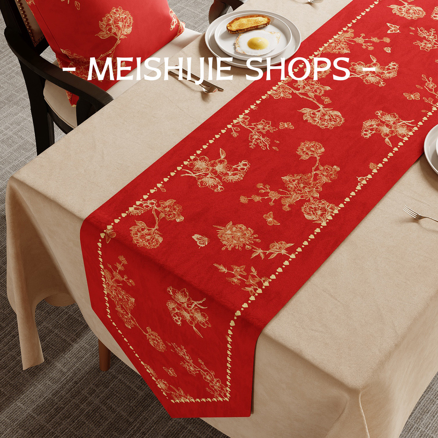 新年红色桌旗轻奢高级感中式茶台布艺长条盖布防水斗柜布茶旗垫布,居家布艺,桌旗,淘宝优惠券,粉丝福利购,淘宝优惠卷