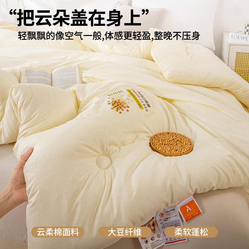 A类大豆纤维针织水洗棉被芯被子8斤