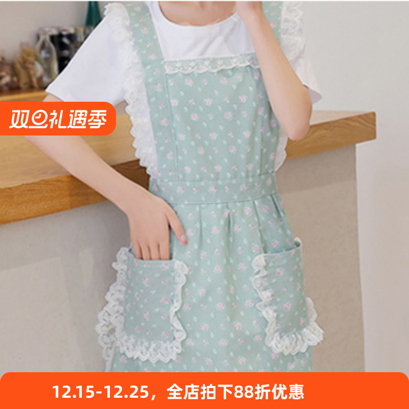 韩国围裙新款防水防油污家用厨房公主罩衣画画高级餐饮烘焙工作服
