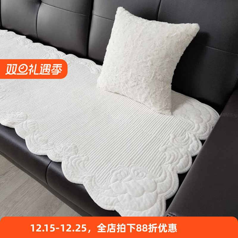 韩国进口短毛绒沙发垫牝欧真皮实木布艺沙发套欧式简约防滑坐垫罩