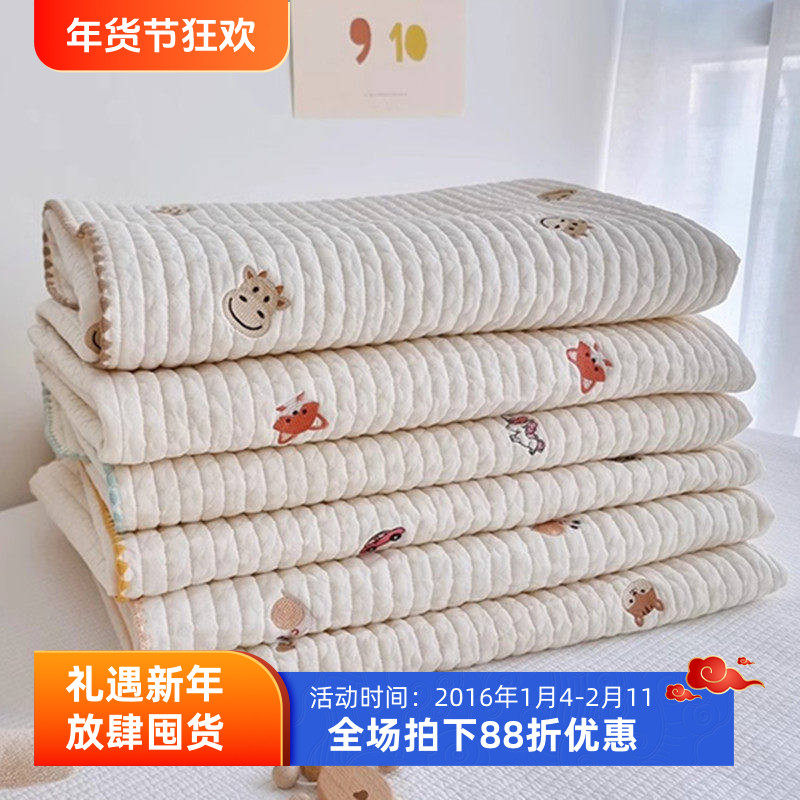韩国进口新生儿童床单纯棉a类柔软亲肤婴儿床褥宝宝幼儿园床褥垫