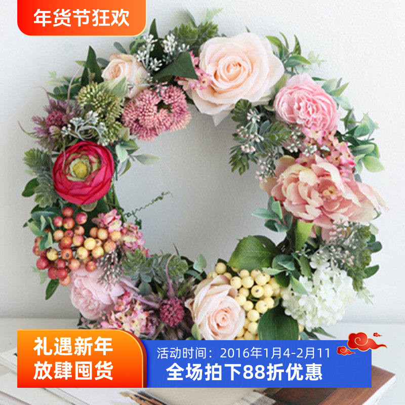 装饰花韩国仿真花环韩国进口摆放