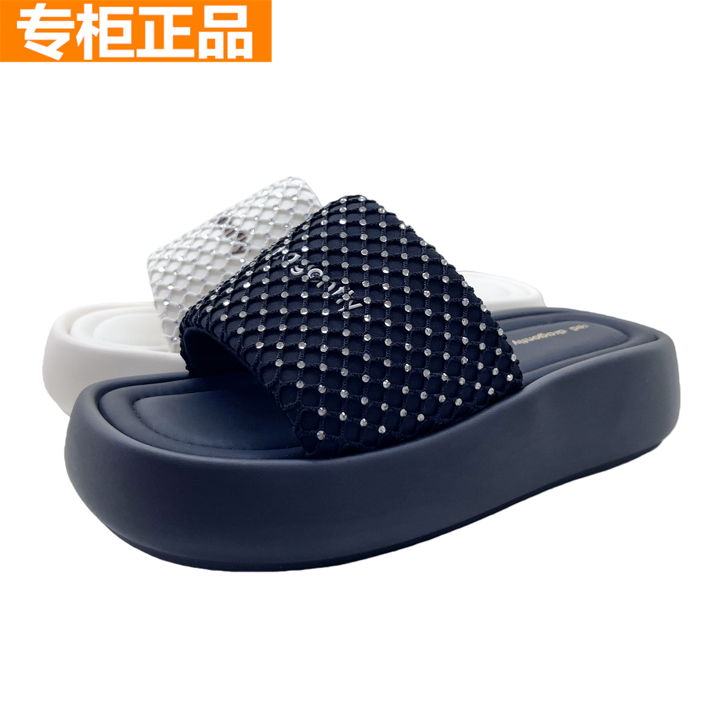 红蜻蜓夏一字鞋拖轻便厚底女凉鞋