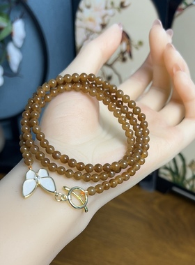 新疆直发正品和田玉且末糖玉项链毛衣链老料天然玉石珠链6带证书