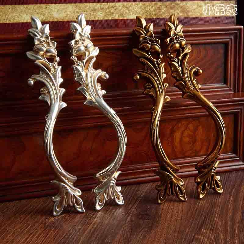 美式拉手古铜雕花欧式复古柜门柜子衣柜门把手橱柜抽屉把手小单孔