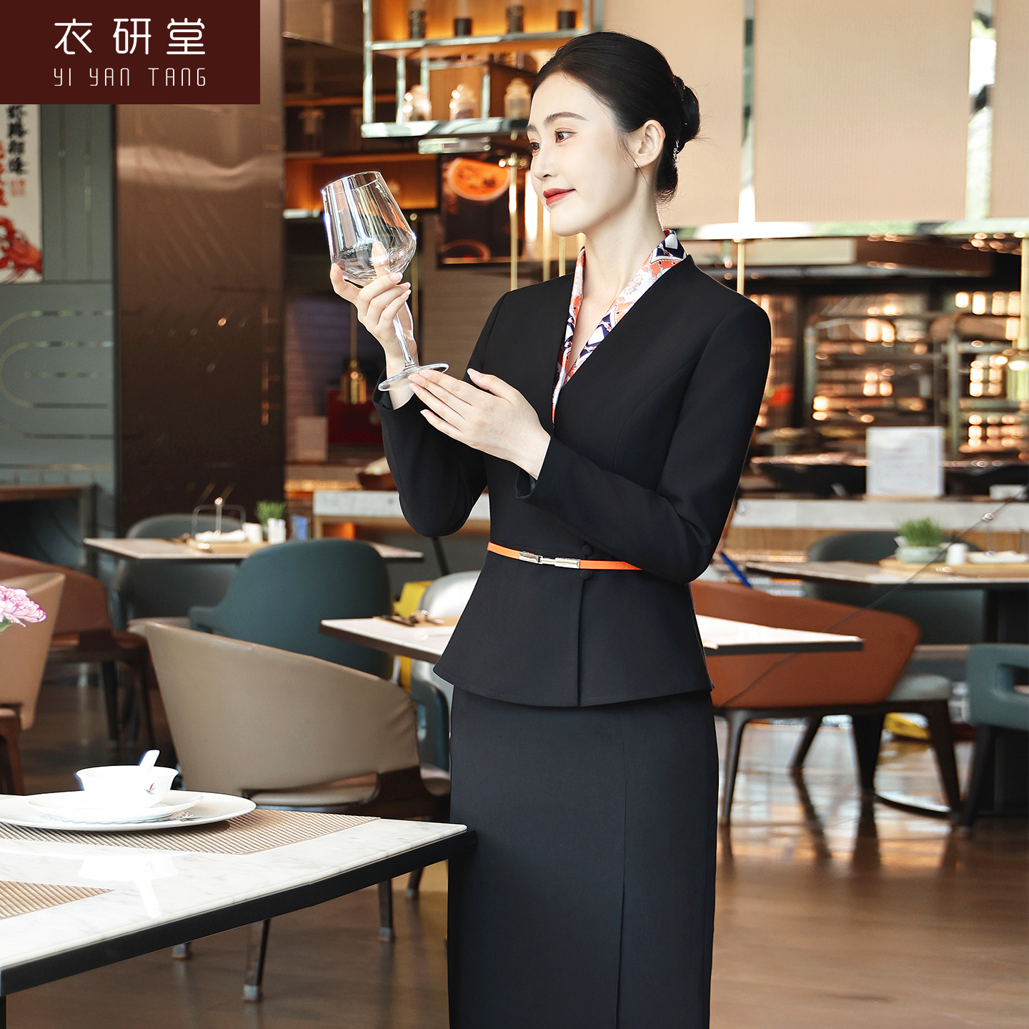 衣研堂新款酒店前台经理职业秋冬装美容院珠宝店长收银员长袖套装