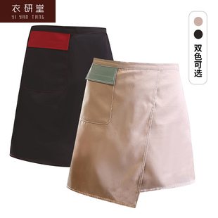 衣研堂饭店服务员工作服围裙茶楼火锅店酒店定制LOGO印字男女通用