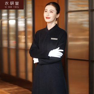 衣研堂职业毛呢大衣中长款售楼部珠宝店4S店物业酒店前台女秋冬装