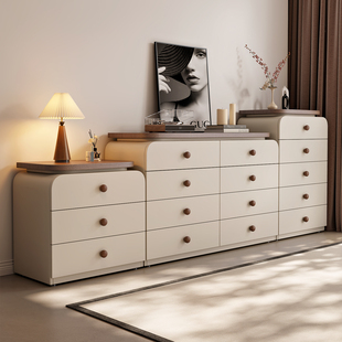 2025新款卧室五斗柜实木客厅储物抽屉柜床尾置物柜收纳床头柜靠墙