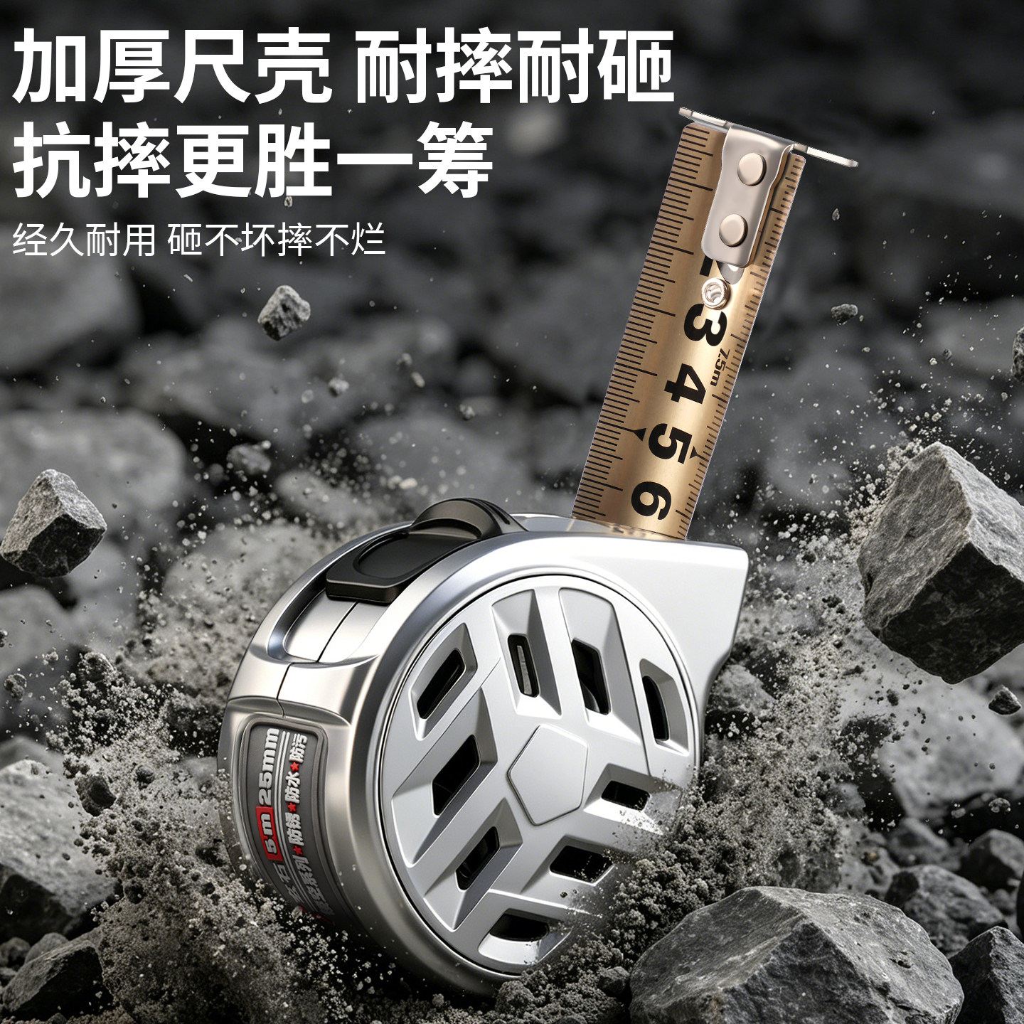 玄石镂空不锈钢弹簧防泥沙卷尺