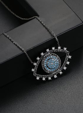 青苍绿松石项链5A锆石镶嵌