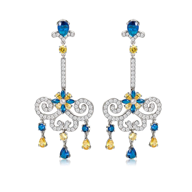 Серьги с zircon, каменная инкрустация ручной работы, корейский стиль