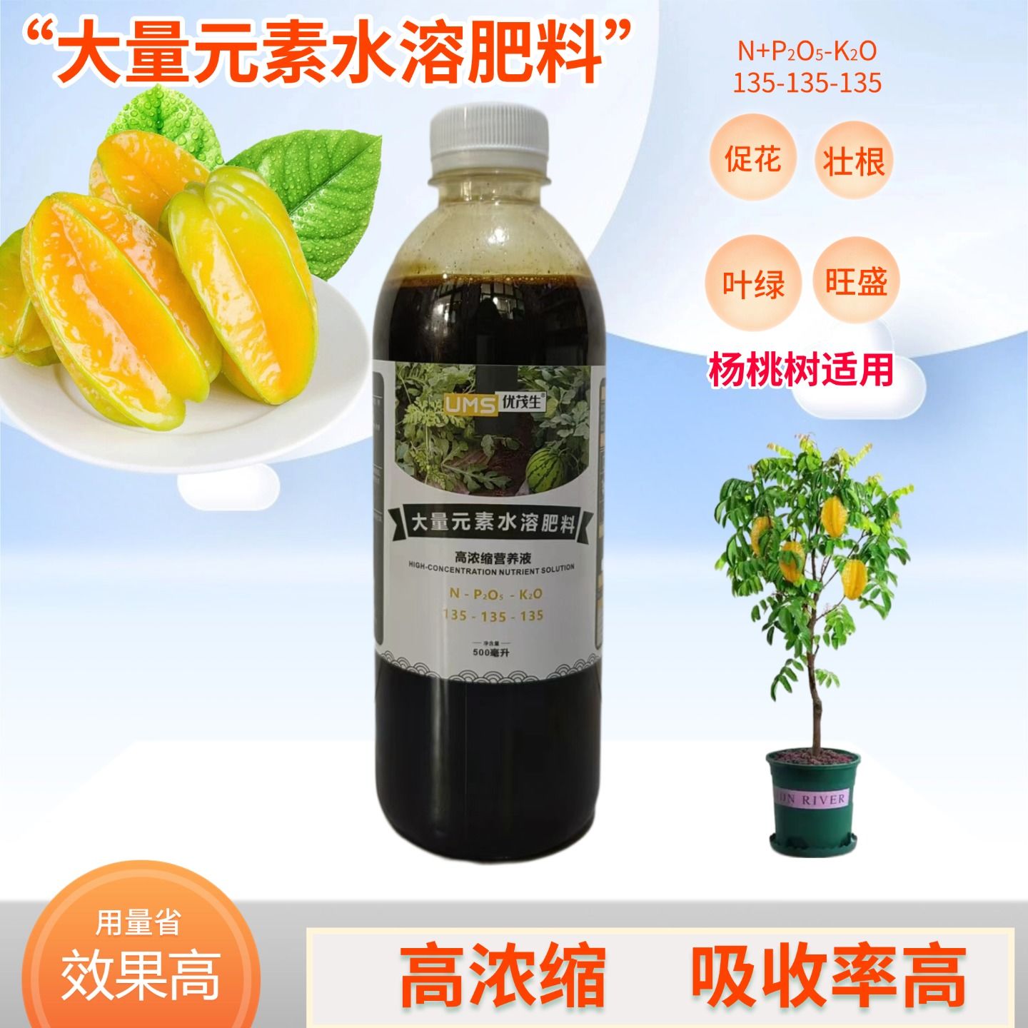 杨桃树营养液庭院四季甜杨桃盆栽地栽果树植物专用大量元素水溶肥图片