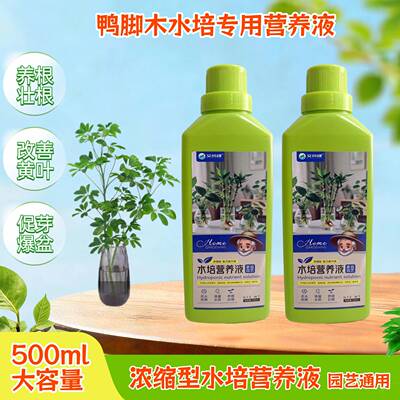 八方来财鸭脚木七叶莲水培专用营养液室内招财盆栽绿植水溶花肥料