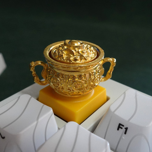 金属键帽创意旋钮聚宝盆好运气