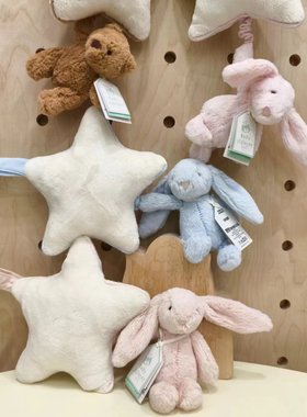 英国Jellycat邦尼兔音乐拉铃摇铃婴儿安抚巾布书礼盒新生儿系列