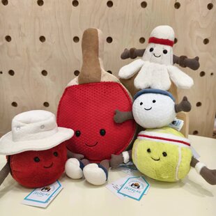 英国Jellycat吉利猫安抚婴幼儿童毛绒玩具礼物运动泳镜乒乓网球