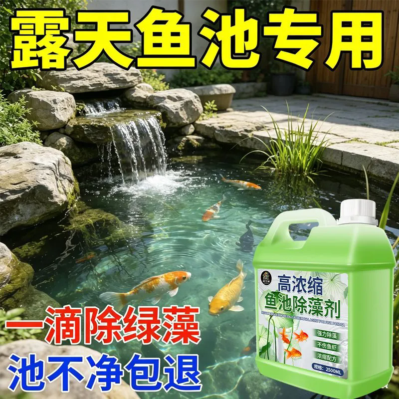 鱼池除藻去苔剂青苔清除剂养鱼水质净化不伤鱼虾绿水黑毛藻克星%