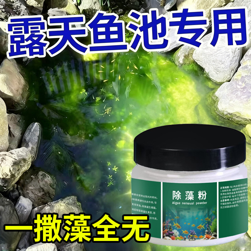 鱼池除藻粉鱼塘鱼缸除藻去苔剂去绿水褐绿藻清除净化水质不伤鱼#1