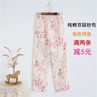 Mùa xuân và mùa hè Quần cotton nữ pyjama cotton mỏng phần đôi gạc nhà quần mùa thu quần cỡ lớn quần nhà nữ - Quần tây quần short nam