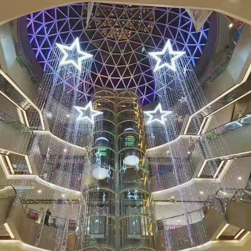 上新圣诞节商场中庭吊饰美陈天井吊顶装饰水滴灯球灯光大厅吊挂炫