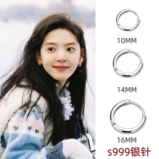 999纯银耳针耳圈小耳圈2025年新款 养耳洞耳圈纯银耳扣耳饰女 爆款