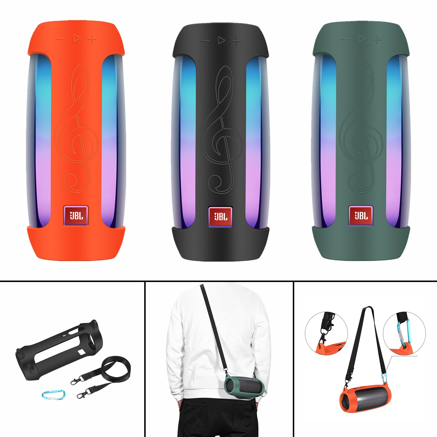 适用JBL pulse 4蓝牙音响硅胶套保护套 脉动4音箱收纳包防摔盒