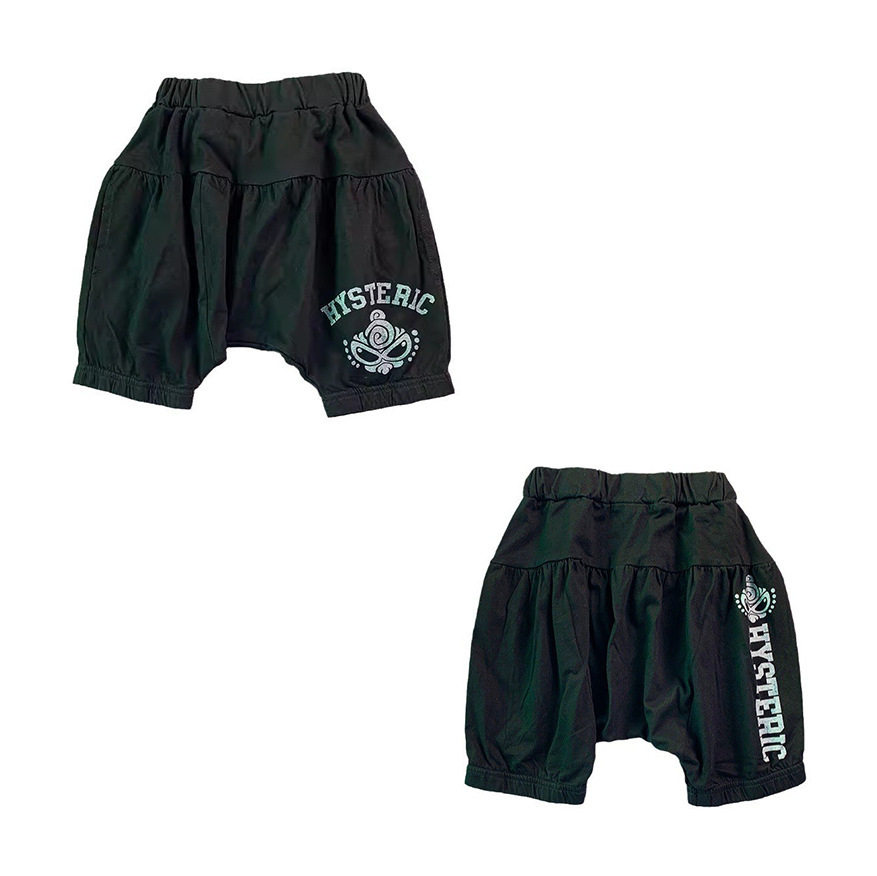 黑超奶嘴纯棉字母男女童短裤黑色百搭款日系潮牌贵牌
