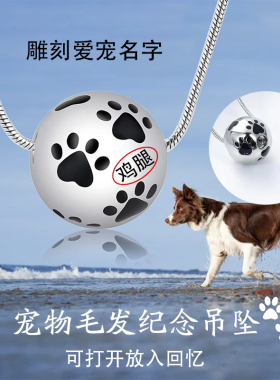 圆形骨灰吊坠钛钢项链刻字纪念品