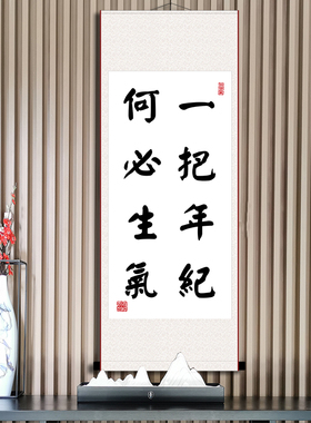 一把年纪何必生气励志书法挂画