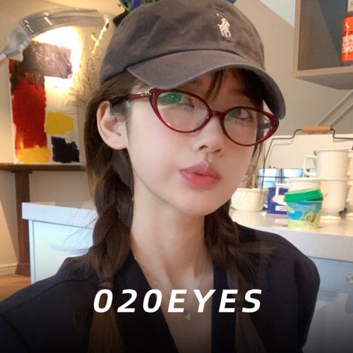 俏皮感复古猫眼小框眼镜女方圆脸