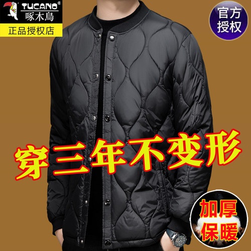 啄木鸟中老年男羽绒棉服爸爸棉衣