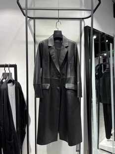 odbo欧宝新品 真皮皮衣 长款