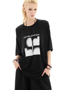 odbo欧宝女装新款圆领街头风宽松短袖t恤女上衣美式