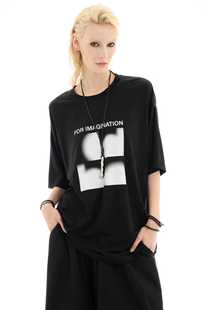 odbo欧宝女装新款圆领街头风宽松短袖t恤女上衣美式